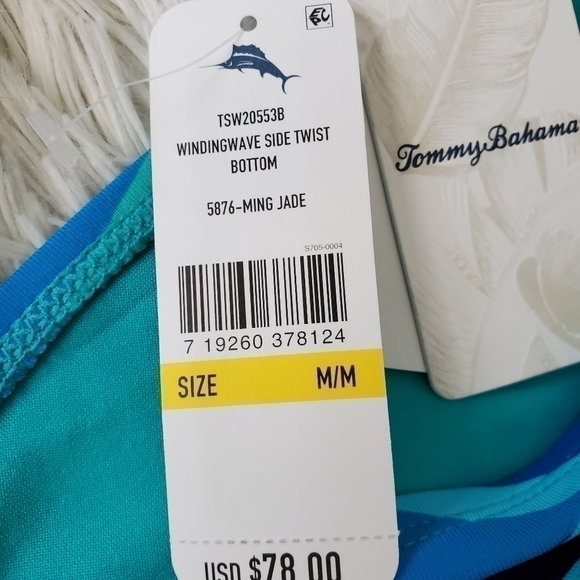 Tommy Bahama Winding Wave Side Twist Bikini Bottom in Ming Jade NWT M - Picture 5 of 5